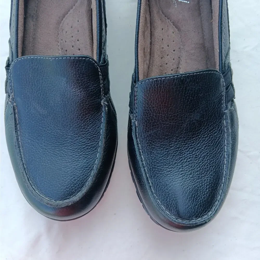Natural Soul Rhett Loafers Flats Shoes Women Size 8M Black Leather